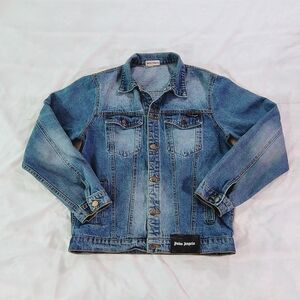 Palm Angels College Eagle Print Made In Italy Blue Denim Jacket